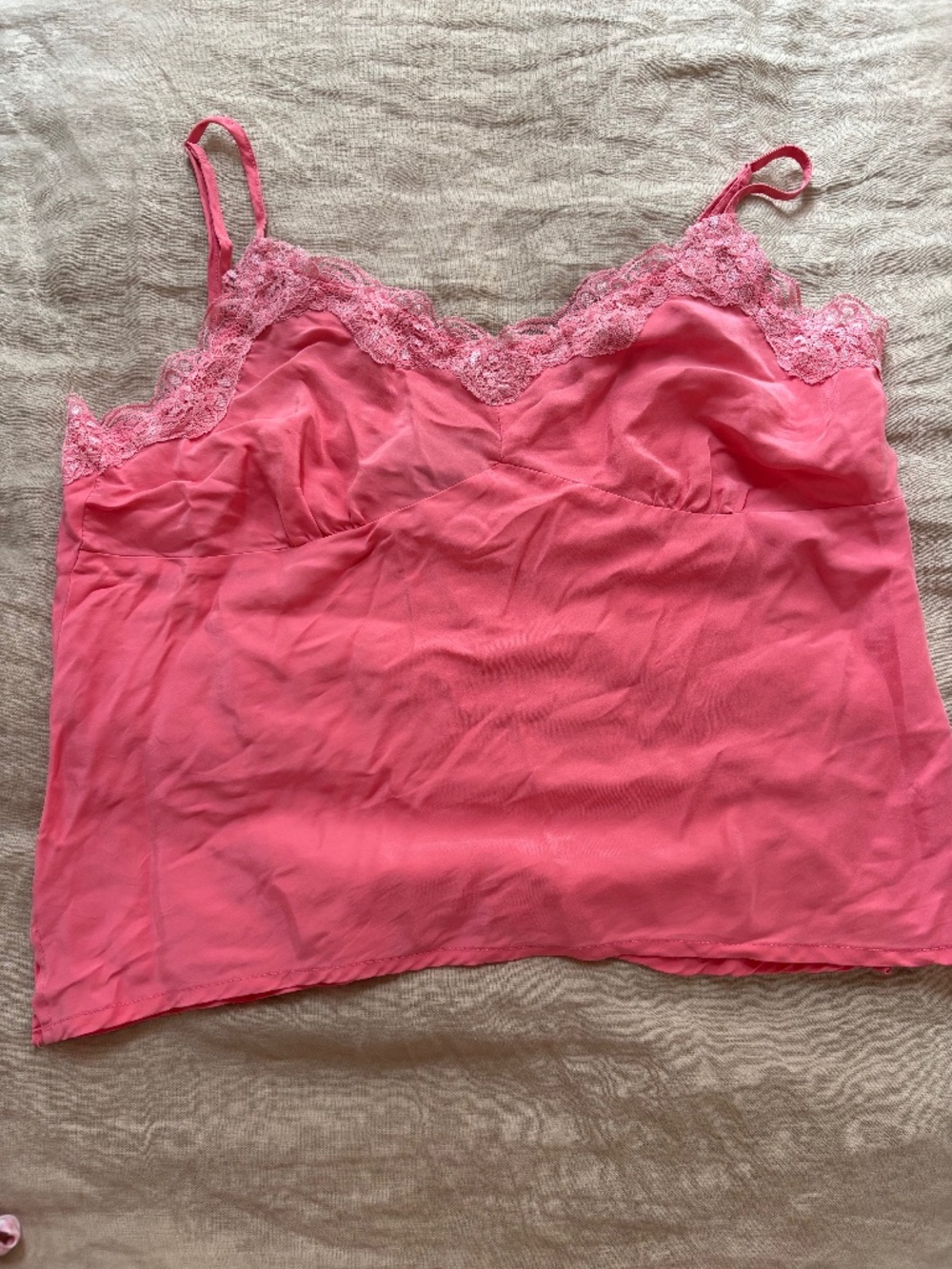 Silk Pink Lace Y2K Top